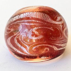 Elegant Swirl Design Ring in Rich Red